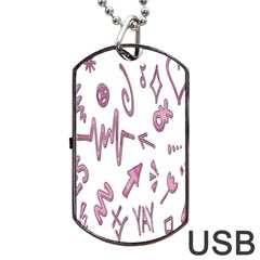 Pink Dog Tag Usb Flash (two Sides) by nateshop