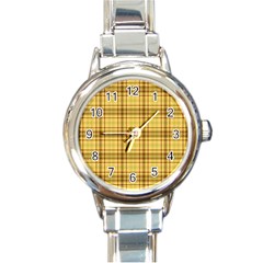 Plaid Round Italian Charm Watch by nateshop