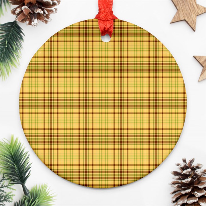 Plaid Ornament (Round)