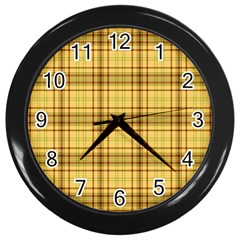 Plaid Wall Clock (black) by nateshop