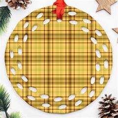 Plaid Ornament (round Filigree) by nateshop