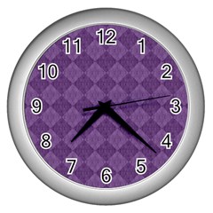 Purple Wall Clock (silver) by nateshop