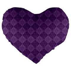 Purple Large 19  Premium Heart Shape Cushions by nateshop