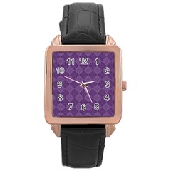 Purple Rose Gold Leather Watch  by nateshop