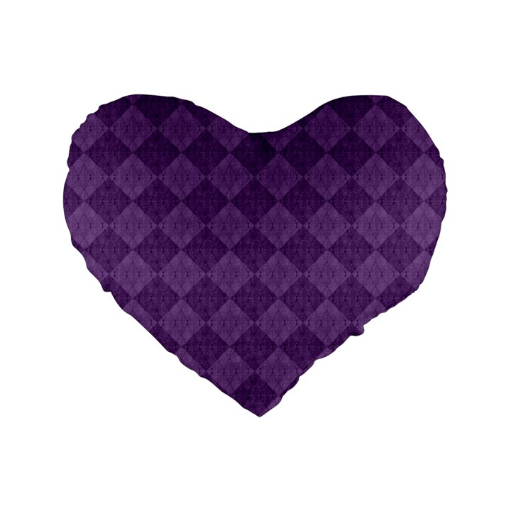 Purple Standard 16  Premium Flano Heart Shape Cushions