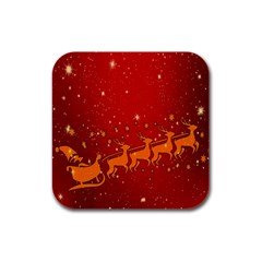 Santa Rubber Square Coaster (4 Pack) by nateshop