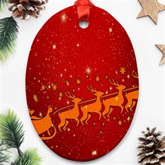 Santa Oval Ornament (two Sides) by nateshop