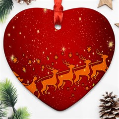 Santa Heart Ornament (two Sides) by nateshop