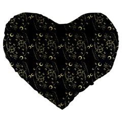 Seamless-pattern Large 19  Premium Flano Heart Shape Cushions