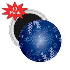 Snowflakes 2 25  Magnets (10 Pack) 