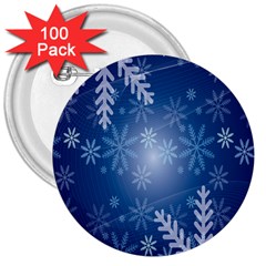 Snowflakes 3  Buttons (100 Pack)  by nateshop