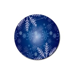 Snowflakes Rubber Coaster (round)