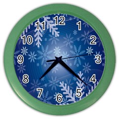 Snowflakes Color Wall Clock by nateshop