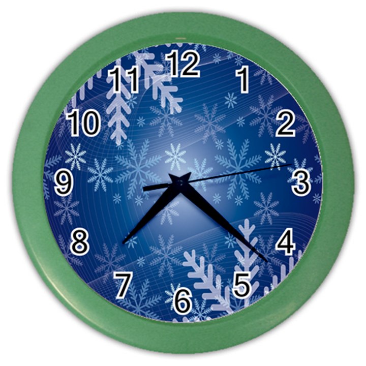 Snowflakes Color Wall Clock