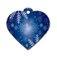 Snowflakes Dog Tag Heart (two Sides) by nateshop