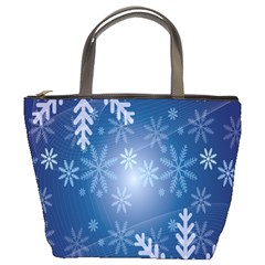 Snowflakes Bucket Bag by nateshop