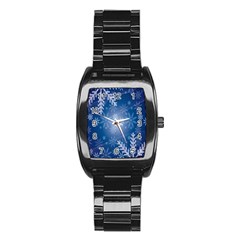 Snowflakes Stainless Steel Barrel Watch by nateshop