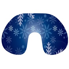 Snowflakes Travel Neck Pillow by nateshop