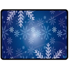 Snowflakes Double Sided Fleece Blanket (large)  by nateshop