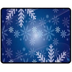 Snowflakes Double Sided Fleece Blanket (medium)  by nateshop