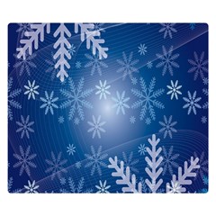 Snowflakes Double Sided Flano Blanket (small)  by nateshop