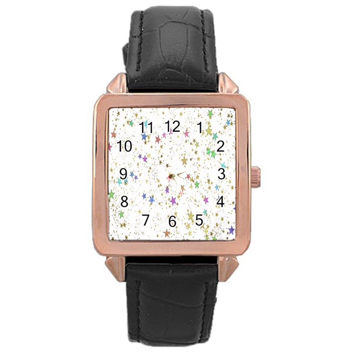 Star Rose Gold Leather Watch 