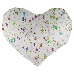 Star Large 19  Premium Flano Heart Shape Cushions by nateshop