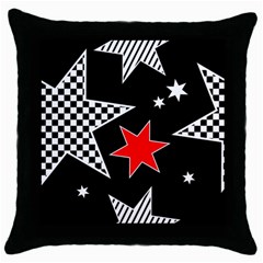 Stars Throw Pillow Case (black) by nateshop