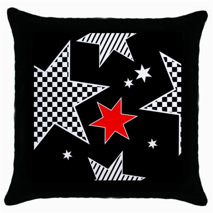 Stars Throw Pillow Case (Black)