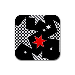 Stars Rubber Square Coaster (4 Pack) by nateshop