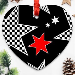 Stars Heart Ornament (two Sides) by nateshop