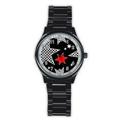 Stars Stainless Steel Round Watch by nateshop