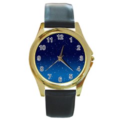 Stars-1 Round Gold Metal Watch by nateshop