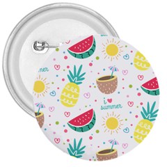 Pineapple And Watermelon Summer Fruit 3  Buttons