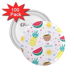 Pineapple And Watermelon Summer Fruit 2 25  Buttons (100 Pack) 