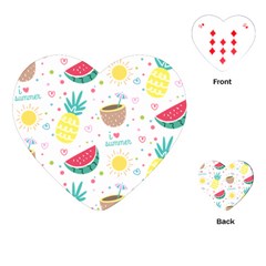 Pineapple And Watermelon Summer Fruit Playing Cards Single Design (heart)