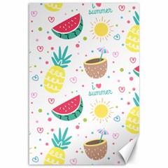 Pineapple And Watermelon Summer Fruit Canvas 12  X 18 