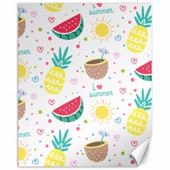 Pineapple And Watermelon Summer Fruit Canvas 16  X 20 