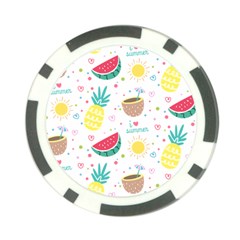 Pineapple And Watermelon Summer Fruit Poker Chip Card Guard