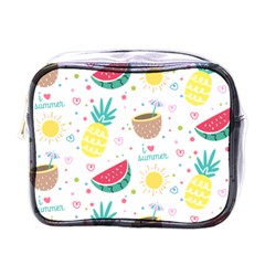 Pineapple And Watermelon Summer Fruit Mini Toiletries Bag (one Side)