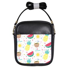 Pineapple And Watermelon Summer Fruit Girls Sling Bag by Jancukart