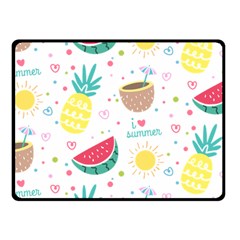 Pineapple And Watermelon Summer Fruit Fleece Blanket (small)