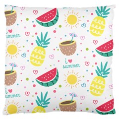 Pineapple And Watermelon Summer Fruit Large Cushion Case (two Sides)