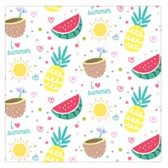 Pineapple And Watermelon Summer Fruit Square Satin Scarf (36  X 36 ) by Jancukart