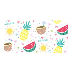 Pineapple And Watermelon Summer Fruit Satin Wrap 35  X 70 