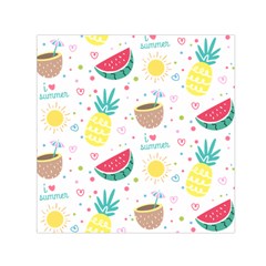 Pineapple And Watermelon Summer Fruit Square Satin Scarf (30  X 30 ) by Jancukart