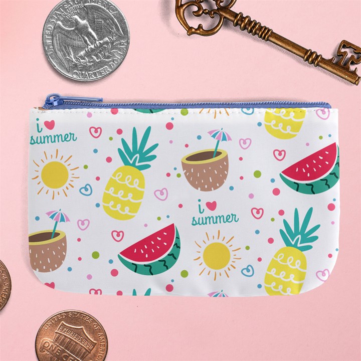 Pineapple And Watermelon Summer Fruit Large Coin Purse