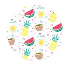 Pineapple And Watermelon Summer Fruit Mini Round Pill Box by Jancukart