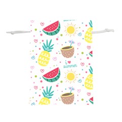 Pineapple And Watermelon Summer Fruit Lightweight Drawstring Pouch (l) by Jancukart