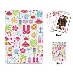 Flamingo Bird Nature Illustration Summer Beach Playing Cards Single Design (rectangle)